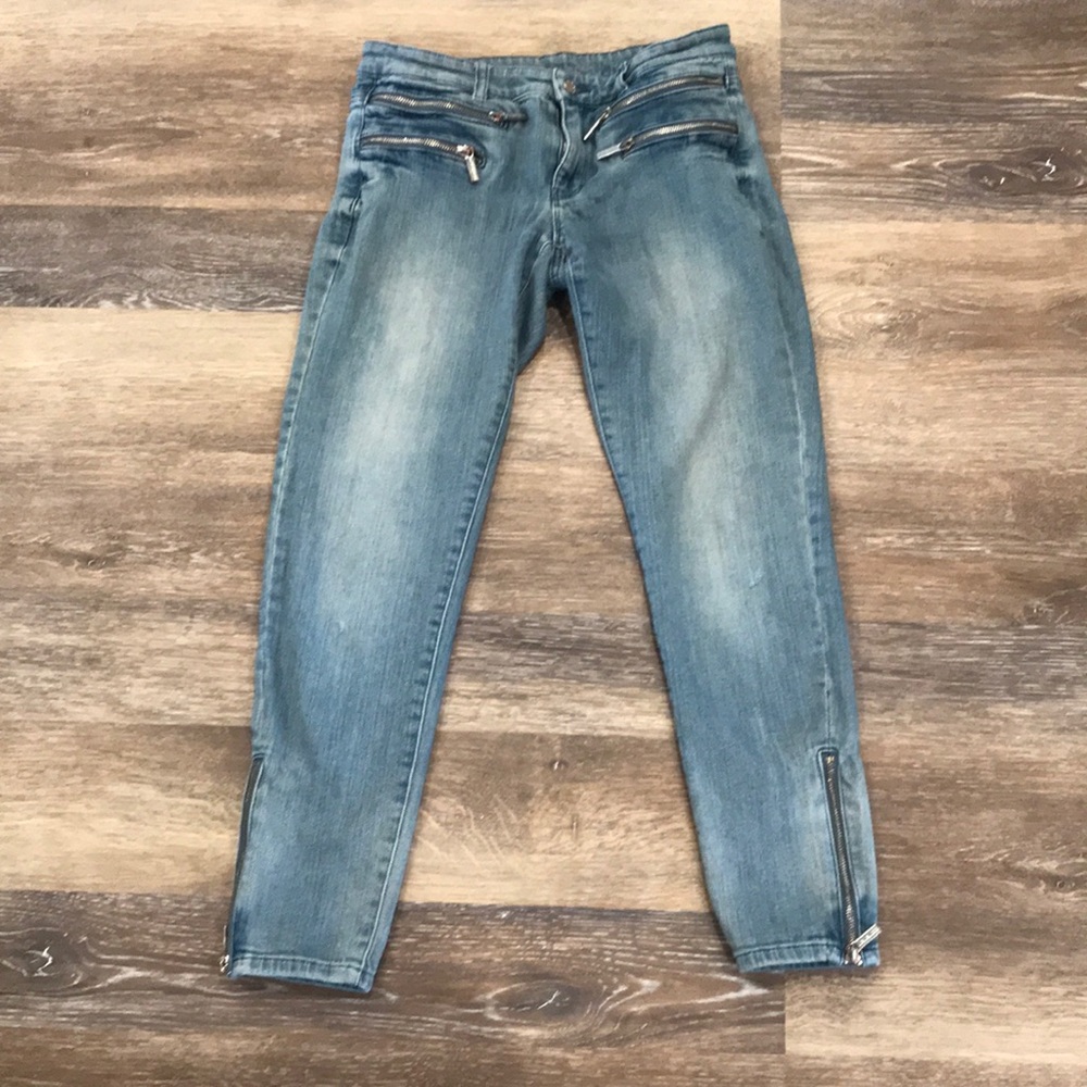 Michael Kors cropped zipper denim jeans